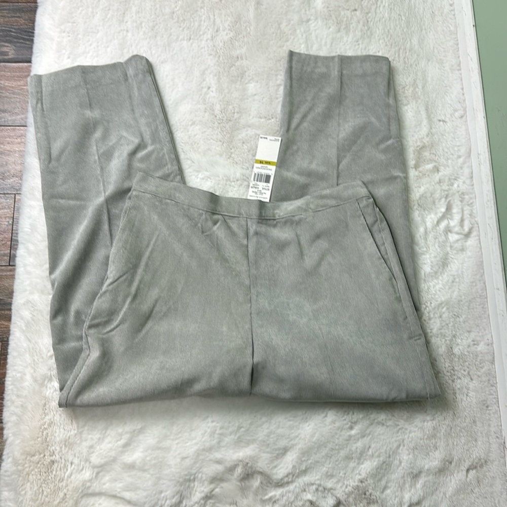 NWT Alfred Dunner corduroy pants silver size 14